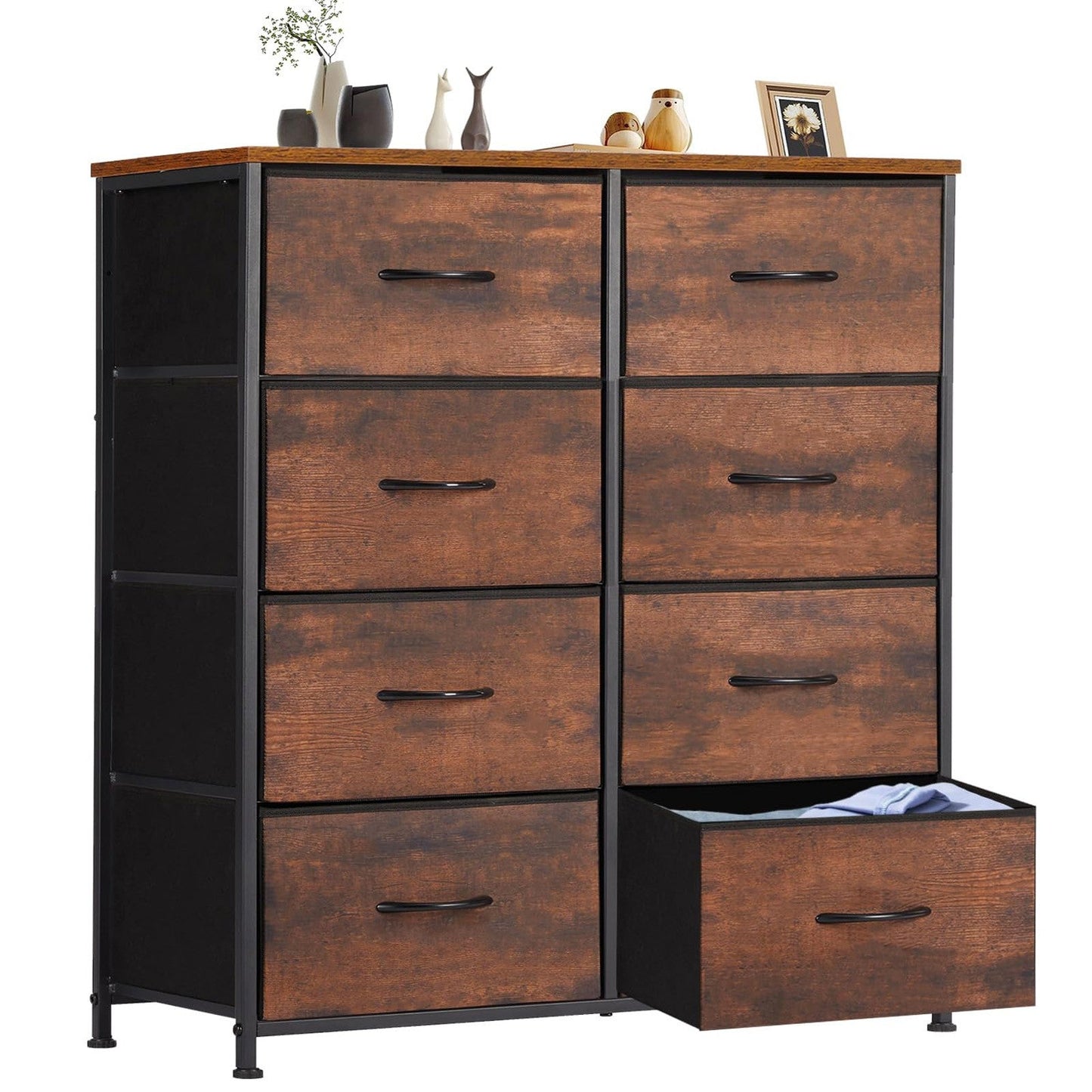 Fabric Chest of Drawers 8 Drawers Dresser Steel Frame Wardrobe Storage Organizer