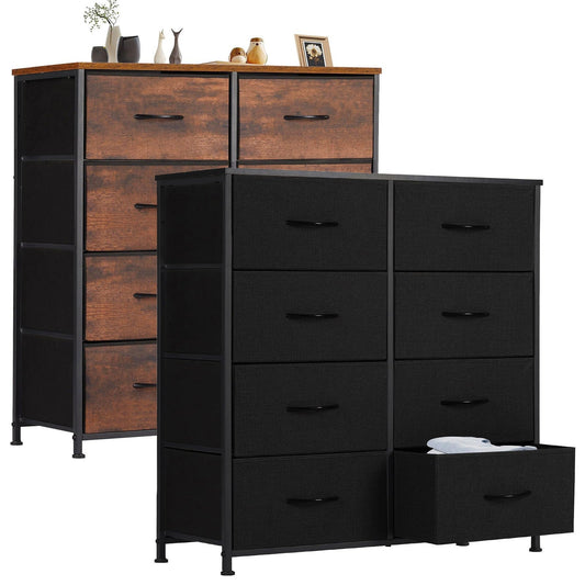 Fabric Chest of Drawers 8 Drawers Dresser Steel Frame Wardrobe Storage Organizer