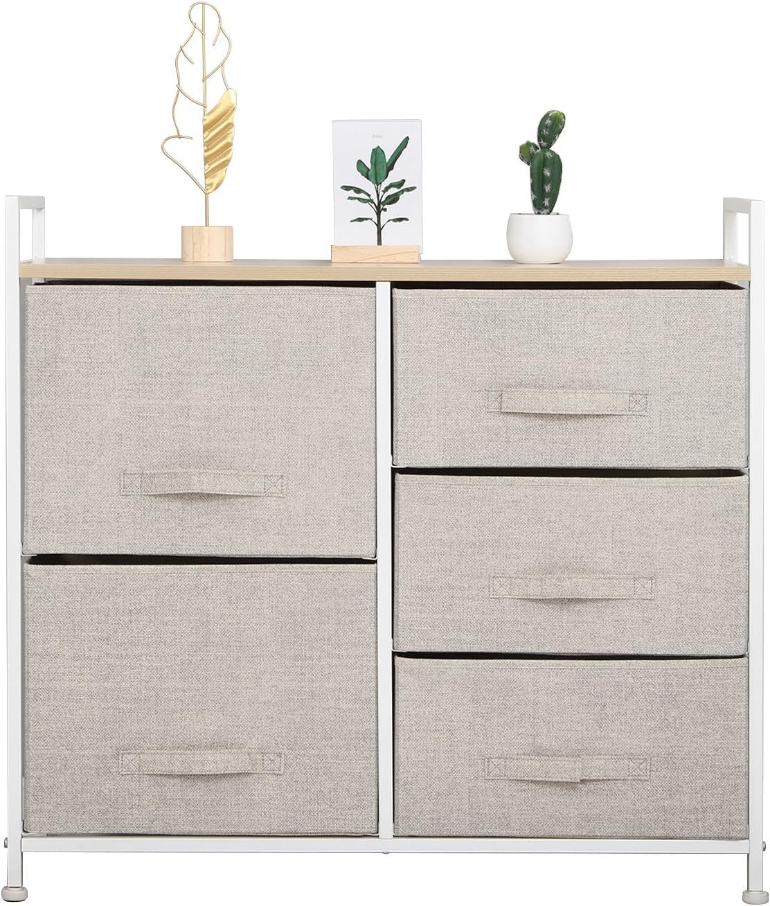 Fabric Chest of Drawers 5 Drawer Wardrobe Storage Organizer Bedroom Living Room